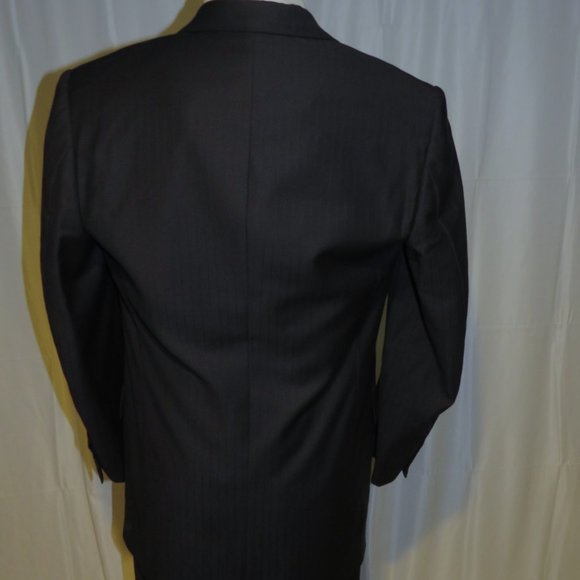 Rocco Ciccarelli Custom Tailoring Dark Blue Striped Three Button Suit 40L - Picture 11 of 14
